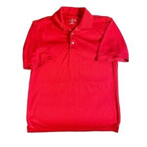 Size M Men's Champions Tour Red Striped Polo Shirt Golf Summer